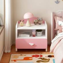 Buró Mesa De Noche Para Niños Con 1 Cajón Recámara 40x30x45 - Rosa - Ver 8