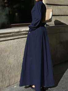 New Fashionable Casual Sleeveless Dress For Women, Versatile For Spring/Summer Elegant - Navy Blue - View 3