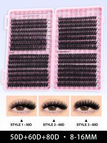 640pcs Eyelash Extension Kit - Includes False Lashes, Glue, Makeup Remover, Tweezers, Easy For Professionals And Beginners, Convenient For Home Use. Eyelash Extension Starter Kit: Contains Lashes, Glue, Makeup Remover And Tools, Allowing You To Easily Create Professional Lash Effects At Home. - Nhiều màu - Xem 2
