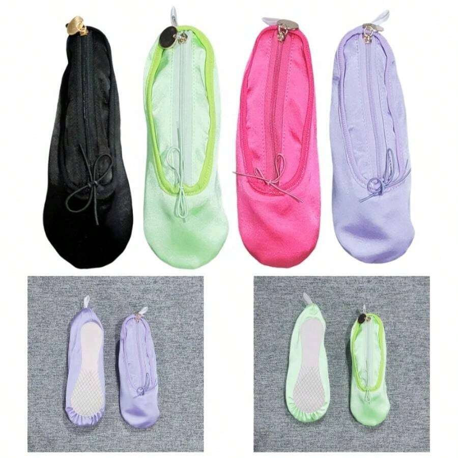 Elegant Ballet Ballet Shoe Temed Storage Bag Textura Adecuada Para Cosmticos Y Papelera Regalo Para Bailarines Bolsas De Tela - Morado - Ver 1