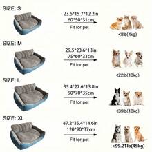 BOFNL Extra-Large Luxury Plush Pet Sofa Bed - Thick, Warm With High Backrest For Cats & Dogs, Easy Clean, All-Season Comfort - Grey Blue - 查看 14