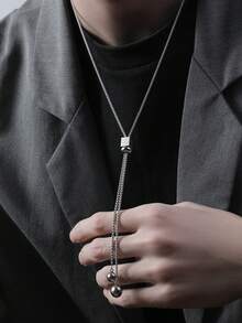 1件可调节吊坠项链，男女皆宜的简约嘻哈风吊坠项链，适合作为礼物 - 可調式吊墜項鍊 - 查看 4