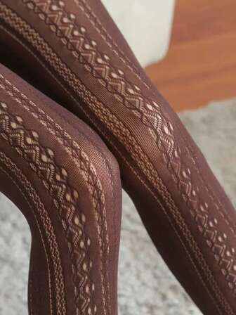 1pc New Japanese Lolita White Vintage Hollowed-Out Lace Pantyhose With Carved Mesh Stockings And Bottom Stockings