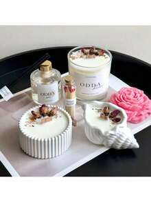 1 pièce Bougie en pot avec fleurs séchées parfumées et réutilisables - Bougie décorative, convient pour la décoration de la maison, les célébrations de mariage, les fêtes et les cadeaux - Cadeau parfait pour elle, la Saint-Valentin, l'anniversaire, la remise des diplômes