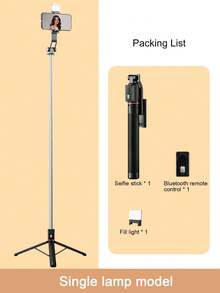 2026 New 1.7m Extendable Selfie Stick With Anti-Shake, Retractable Tripod And Wireless Function. Made Of Durable ABS And Aluminum Alloy. Portable Remote Control Smart Phone Selfie Stick For Vlogging, Travel, Outdoor Photography, Compatible With IPhone/Smartphones. Great For Couples Photography On Valentine's Day - Multicolor - View 18