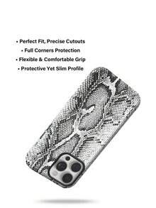 2-In-1 Anti-Slip Anti-Drop Snake Skin Texture Design Premium Phone Case Compatible With Apple 17 Series, Fits 11, 12, 13, 14, 15, 16 Pro, 16 Pro Max, 14 Plus, 15 Plus, 16 Plus - Black - View 4