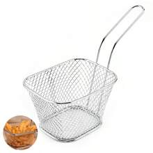 Mini Square Fry Baskets (1/3/5 Pieces Pack), Food Fry Baskets, French Fry Baskets, Food Serving Baskets. Ideal For Frying Chicken And French Fries In Kitchens, Cafes And Restaurants.,New Years Eve Party,Holiday - Silver - View 4