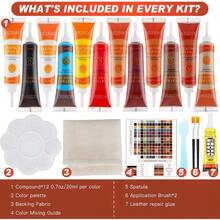 SEISSO Pro-Grade 12-Color Leather Vinyl Repair Kit | Luxury Refinishing Set With Glue, Backing Fabric & Paint Gel - Restore Car Upholstery, Couches & Furniture, Conceal Tears & Scratches + Step-By-Step Instructions - 12colors - View 4