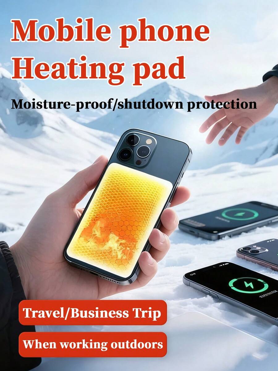 3/9/18 Pieces, Phone Antifreeze Sticker, Phone Heating Sticker, Fast Charging, Long-Lasting Constant Temperature, Moisture-Proof, Prevents Shutdown, Prevents Power Loss, Rapid Heating, Breathable Non-Woven Fabric, Invisible And Portable, Multi-Purpose, Winter Essential, Suitable For Studying, Working, Outdoor Activities, And Many Other Scenarios. - Mobile Phone Antifreeze Patch - View 1