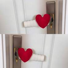 1/2pcs Valentine's Day Heart-Shaped Anti-Static Door Handle Cover, Bedroom Anti-Collision Room Decor Door Handle Protector, Anti-Collision Anti-Static Window/Door Handle Protector, Thick Padding Home Decor, Couples Decoration - Multicolor - View 5