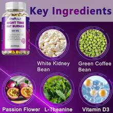 XEMENRY Night Time Fat Burning 500MG - Weight Management, Shape Your Body, Metabolism, Suppress Appetite, Immune System Health - 120pcs - 120 viên nang - Xem 6