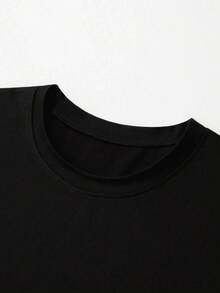 Men's T-Shirt, Classic Graphic T-Shirt, Soft And Comfortable T-Shirts For Men, Script Logo, 180g, 100% Cotton - 黑色 - 查看 3