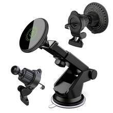 磁吸式车载充电器，15W快速无线车载充电器手机支架，兼容 17/16/15/14/13/12 Pro Max/Plus/Mini - 均碼 - 查看 6