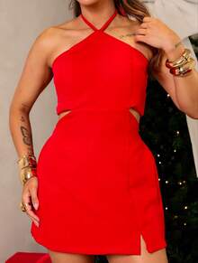 Jumpsuit Shorts Underneath - 紅色 - 查看 7