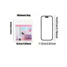 40 tờ/cuốn, Sổ dán hình phong cảnh thiên nhiên, Nhãn dán Crossroads Series, Kích thước nhỏ gọn, Thích hợp để làm sổ lưu niệm, trang trí nhật ký, sổ kế hoạch, thiệp - Nhiều màu - Xem 2