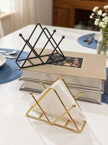 1pc - Triangle Tissue Box Holder - European Style Paper Towel Napkin Dispenser. Minimalist And Elegant Design. Ideal For Storing Tissues, Coffee Filters And Napkins. Suitable For Home, Restaurant And Cafe Tabletop Tissue Storage. Also Suitable For Christmas And Halloween Tabletop Napkin Holder. - Multicolor - View 6