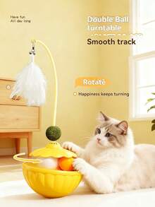 宠物翻滚老鼠玩具猫玩具毛绒老鼠翻滚猫玩具，羽毛棒宠物互动玩具（颜色和款式随机） - 彩色 - 查看 6