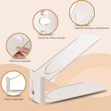 Organizador de Ranuras para Zapatos 10 Piezas, Zapatera Organizador Doble de Plstico, Apiladores de Zapatos Ajustables Ahorro de Espacio para Zapato, Tacn Alto, Tenis y Sandalias - blanco 10 piezas - Ver 3