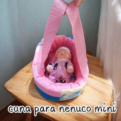 Cuna para muñecas de 12 pulgadas,  juego de cuna, juguetes para muñecas cesta para dormir color al azar