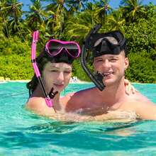 2-In-1 Snorkeling Set: Dry Snorkel Mask & Breathing Tube, Diving Equipment - Multicolor - View 7