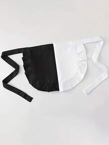 Customizable One Fashion Black And White Maid Apron - Cute Women's Home Kitchen Dining Apron, Waitress, Couples Gift, Christmas Cosplay, Christmas Gift Holiday Gift - Multicolor - View 8