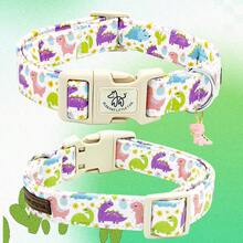 Elegant Little Tail Dog Collar Dinosaurs Cute Dog Pet Collars Spring Summer Adjustable Soft Dog Collars - Green - View 6