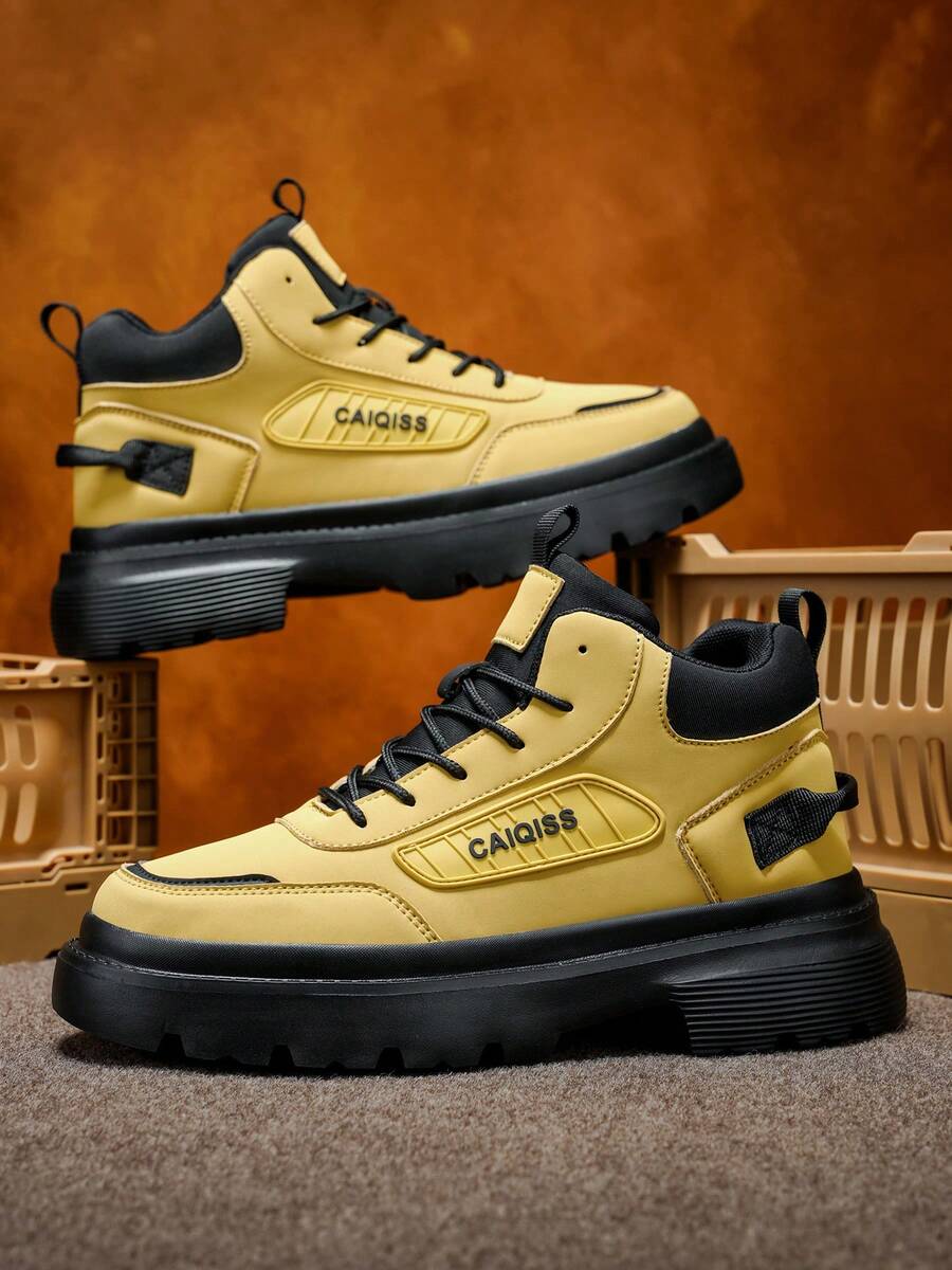 Men's Breathable Versatile Outdoor Casual Fashion Sports Sneakers, Chunky Sneakers - Yellow - View 1