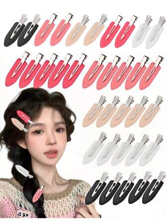 10pcs/Set Women No Bend Seamless Hair Clips - Side Bangs Hairpins - Styling Duck Bill Clips - Makeup Washing Face Styling Hairpins