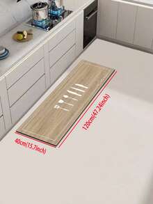 【热销!!!】1 件装软橡胶厨房地垫,3.5 毫米厚,简约时尚的餐具和木板图案,吸水性强,可裁剪以适应厨房尺寸,表面为织物材质,中间层为海绵层,底部为橡胶层,适用于厨房地毯、厨房装饰、婚礼装饰、家居装饰、浴室地垫、玄关地垫、洗衣房地垫、走廊地毯、客厅地垫等。 - 彩色 - 查看 15