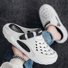 Sandales mode homme respirantes et aérées, semelle épaisse antidérapante, tige légère et confortable, convient pour le port intérieur et extérieur - Blanc - Voir 2