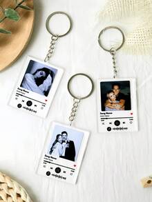 Llavero personalizado con foto, llavero de acrílico personalizado, recuerdo del Día de San Valentín, llavero de pareja personalizado, llavero con foto, Día de San Valentín, personalizado, decoración navideña, Día de la Madre, Día del Padre, regalo de cumpleaños, boda, fiesta, aniversario, regalo de pareja, regalo ideal para novio, novia, familia, amigos, producto personalizado - Multicolor - Ver 1