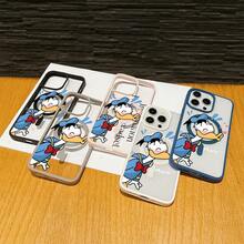 Disney DonaldDuck Character Phone Case, Featuring Cute And Playful Expression Designs, Simple And Stylish, Smooth To The Touch, With Strong Magnetic Adhesion, And Camera Protection. Suitable For Girls. Compatible With IPhone 17/16/15/14/13/...12 Mini Pro Max Pro Plus XRXS, As Well As SamsungGalaxy S20, S21, S22, S23, And S24 Series. The Perfect Gift For Family And Friends. Stylish Phone Case, Fun Expression Design, Trendyphone Case, Lightweight And Durable Material. - 白色 - 查看 3