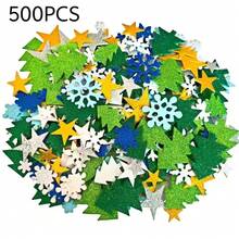 500pcs- Self-Adhesive Glitter Foam Stickers - 3D Stars, Snowflakes & Pine Trees Window Decorations, Residue-Free Colorful Vinyl Stickers Party & Holiday Gift Accents Sparkling, Brilliant, No-Trace Adhesive Stickers For Crafts, Greeting Cards, Home & Party Decorations (Christmas Style) - Multicolor - View 8