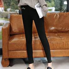 Leggings de invierno para mujer, de forro polar, de cintura alta, con estampado lindo, mallas trmicas, ligeras, cmodas, pantalones de yoga, Negro 01 Black, XX - Large - inicial - Ver 3