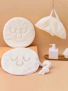 2/5 szt. wielokrotnego użytku kompresy na twarz z gorącym/zimnym naparem | Zagęszczony ręcznik do twarzy SPA z otworami na oczy, bezzapachowy, nie wymaga prądu, nawilżający, głęboko oczyszczający, dwuwarstwowy, z potrójnymi otworami, odpowiedni do pielęgnacji skóry wrażliwej i parowania twarzy - Biały - Zobacz 4