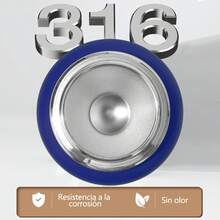 Botella  Fría/caliente Botella De Agua 800ml Acero Inoxidable Aire Para Café Multicolores hogar, grande y portátil con correa, adecuada para deportes al aire libre, - Azul - Ver 3