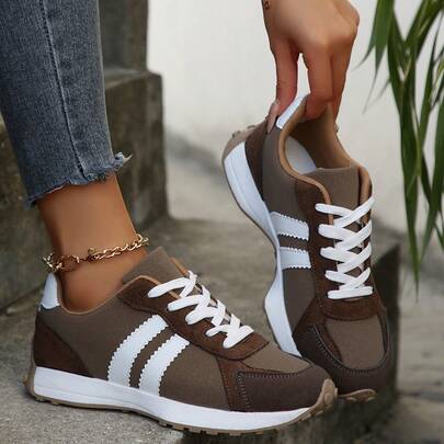 Plus Size Women's Outdoor Windproof Casual Sneakers, Lace-Up Fashion Comfortable Shoes (Please Refer To The Size Chart In The Product Image When Purchasing)