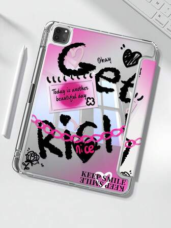 Det vackra och söta tecknade animationsgraffitikedjan med hjärta, bokstav, blomma, dubbelsidigt målad akryl, transparent kristallbakstycket är stötsäkert och lämpligt för iPad 7:e generationen, 8:e generationen (10,2 tum) och 10:e generationen. Det har en inbyggd pennplats och stöder viloläge och väckningsfunktioner/flera fällbara stativ. Dessa är Halloween-presenter och nyårspresenter.