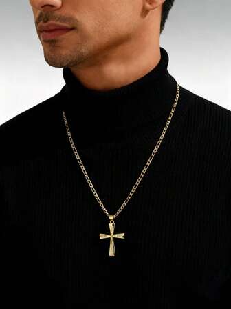 1 ชิ้น สร้อยคอจี้ไม้กางเขนพระเยซูเรียบง่ายและสง่างาม, สร้อยคอองค์ประกอบรูปปั้นคริสเตียน ยูนิเซกส์, ของขวัญที่เหมาะสมสำหรับแฟน