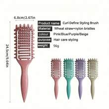 4pcs/Set Smooth Curling Comb, Triple Row Brush, Eyebrow Brush, Edge Control Brush, Steel Pin Rat Tail Comb, Curling Hairstyling Brush Set, Salon Hairstylist Hair Accessories, Hair Styling Tools, Hair Care Products, Salon & Travel Essentials ,Hair Tool Kit ,Hair Styling Kit - Multicolor - View 4