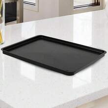 Kit 6 Bandejas Plásticas para Servir 32x23cm Preto Restaurante A4 Fast Food Coza - Preto - Visão 2