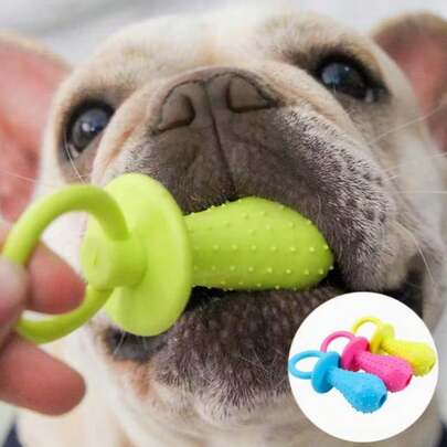 1pc Pet Dog Teeth Cleaning Chew Toy, Durable Plastic Dental Health Soothing Item, Pet Toy Dog Chew Stick Bite Resistant TPR Pet Toy Hollow. Suitable For All Breeds And Sizes, Fun Chewing And Playing Experience