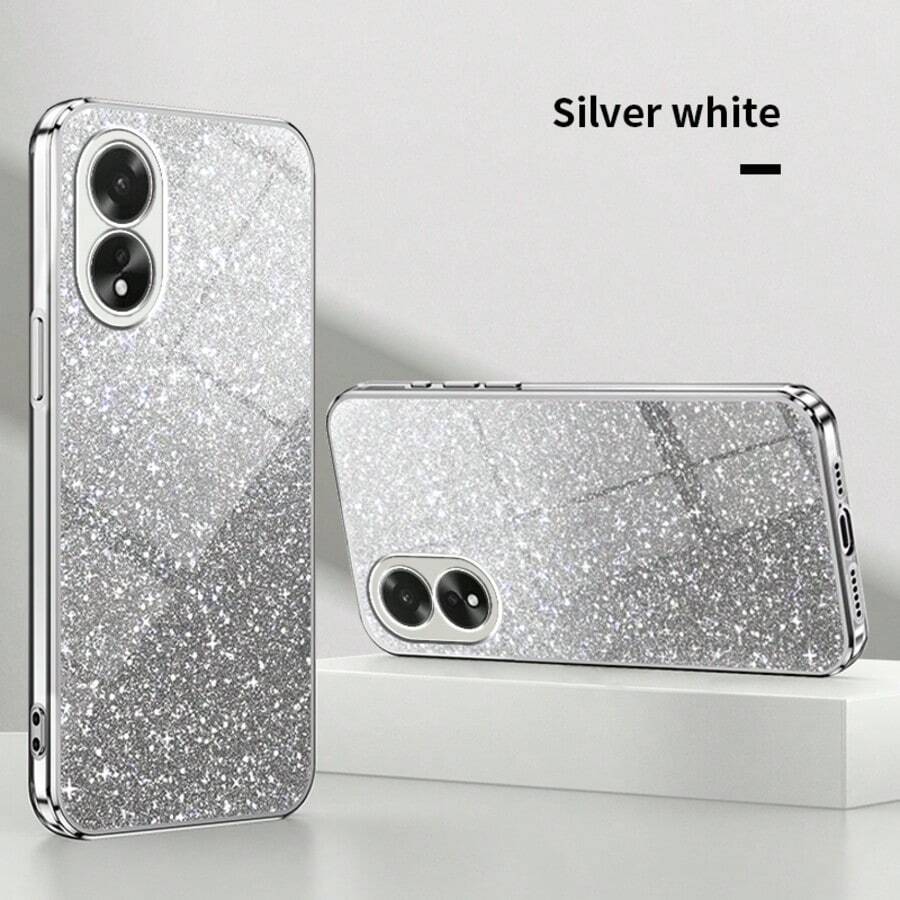 1pc Fashionable Glittering Gradient Sequin Shock-Proof Protective Phone Case, Gift For Girlfriend, Christmas Gift, Compatible With Samsung Galaxy S26-S20, A02S-A07, A11-A17/A20-A70, Redmi Note 7/8/9/10/11/12/13/14/15/A5/A3/A2/A1/9/10/12/13C/14C/15C, OPPO, Honor MAGIC 5/6/7 LITE, HW, Realme, Reno - Silver - View 1