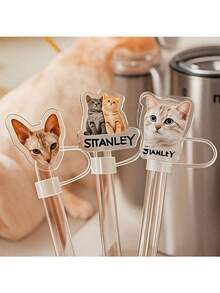 1pc Custom Accessions Pet Straw Topper,Custom Photo,Personalized Straw Topper,Gift For He She- Custom Photo Straw Topper- Ideal Cup ID Accessories Personalized Straw Cover Compatible With Stanley Cup 30 40 Oz - Multicolor - View 11