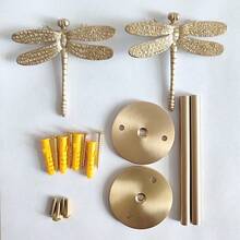 2pcs Vintage Brass Curtain Hooks, Nordic French Luxury Style, Creative Wall Decor Hooks For Entryway, Living Room, Requires Drilling - Gold - View 7