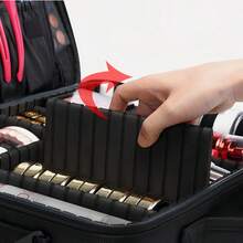 Cosmetic Bag, Travel Makeup Organizer, Adjustable Dividers And Brush Storage