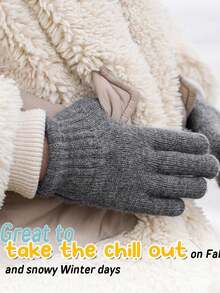 1SET Kids Hat Gloves Set For School - Knitted Baby Hat For Winter, Warm Unisex Combo Pack Knitted Hat Outdoor Accessory - 1 Set - View 5
