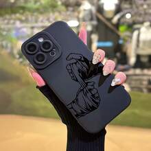 Funda protectora de TPU SamsungA con diseño de boxeo negro o muay thai, que ofrece cobertura total y protección precisa, compatible con los modelos de  de Apple 6/7/8/X/Xs/Xr/Xs Max/11/12/13/14/15/16 Pro - Negro - Ver 6