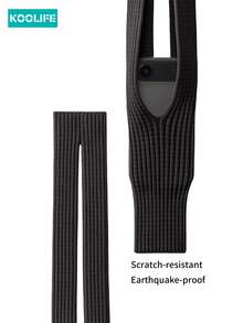 Koolife 1件装3D一体式针织手机袋，兼容 17 Pro Max，男女通用可折叠纹理多功能斜挎单肩包，弹性收纳空间，可收纳、钥匙、卡片等物品，透气网眼屏幕可视，防丢设计，通用尺寸，适用于所有型号 - 黑色 - 查看 3