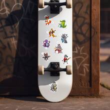 50 miếng dán nhạc cụ hình động vật sáng tạo dễ thương hoạt hình đàn guitar nhạc cụ graffiti chống thấm nước, dán trên vali máy tính - Nhiều màu - Xem 12
